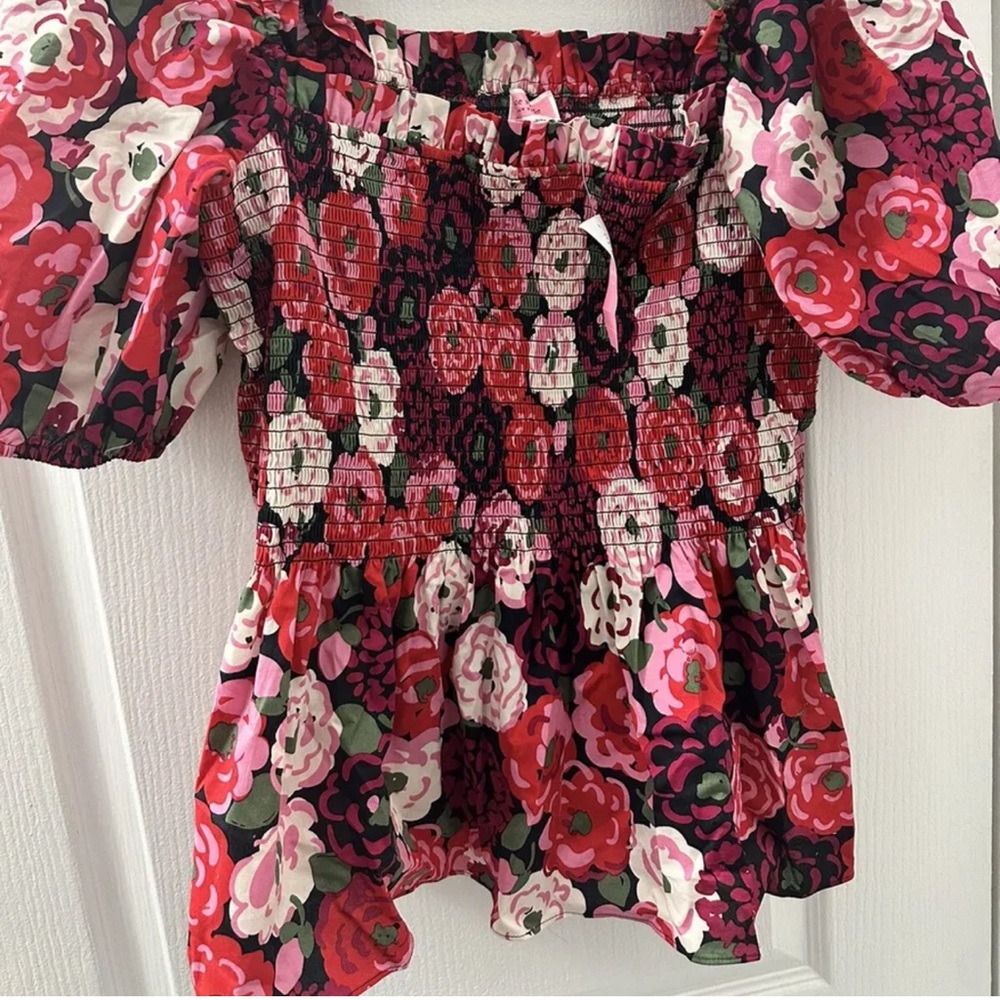 Kate Spade Rose Peplum Blouse